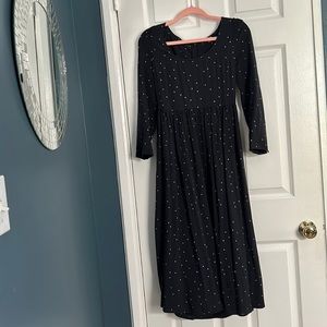 Madewell Alicia Long-Sleeve Scoopneck Midi Dress in Night Stars